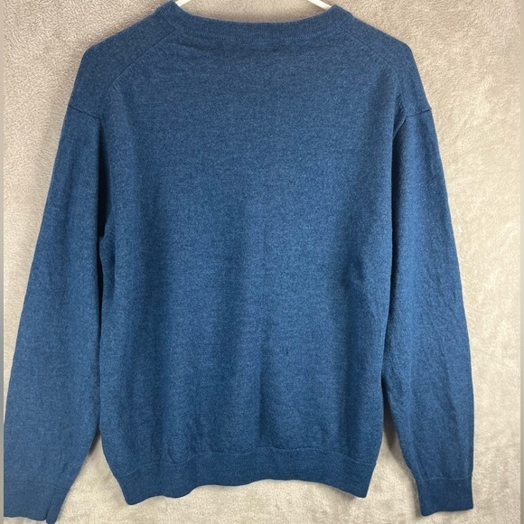 HART SCHAFFNER MARX Fine Merino Wool Sweater Blue V-Neck XL - Picture 9 of 13